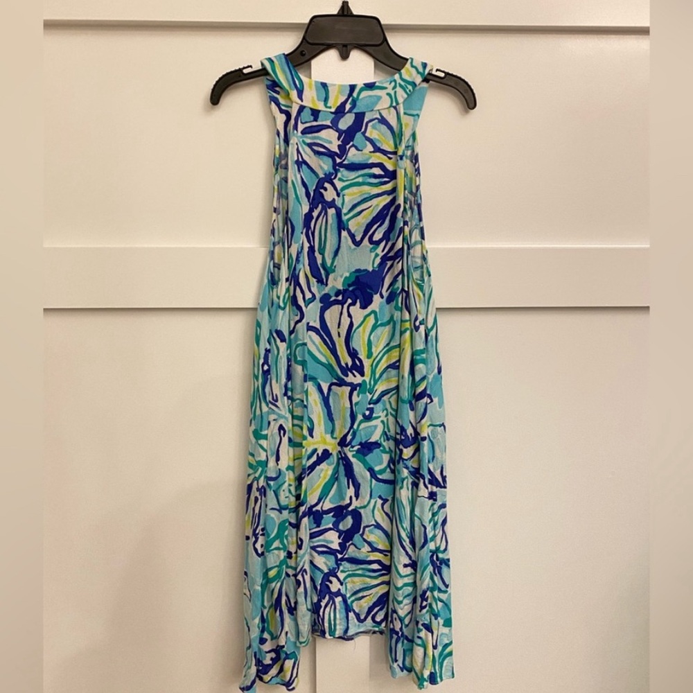 Lilly Pulitzer Size M Achelle Swing Dress In Pool Blue Stay Cool Floral